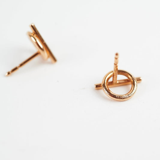 Hermes Enchappe Rose Gold Earrings - photo 2