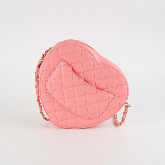 Chanel Heart Bag Large Lambskin Pink (Microchipped) - photo 2