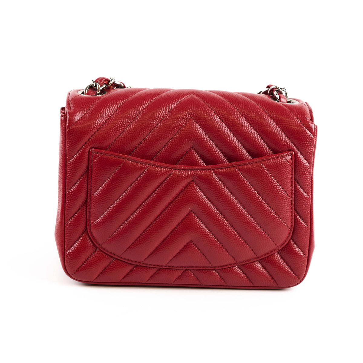 Chanel Caviar Chevron Mini Square Red - photo 2