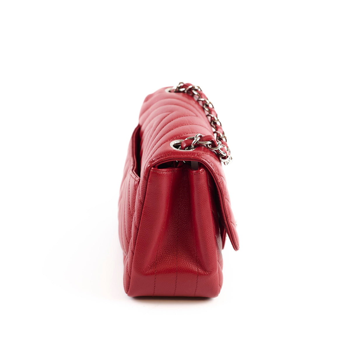 Chanel Caviar Chevron Mini Square Red - photo 3