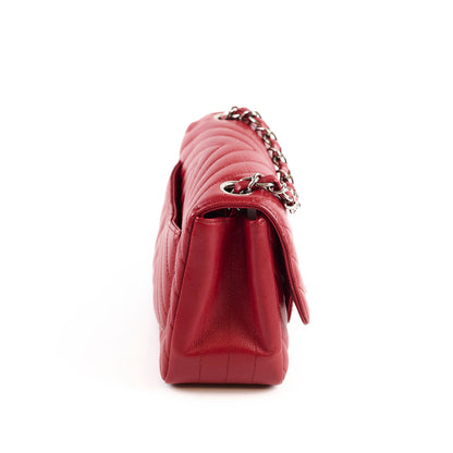Chanel Caviar Chevron Mini Square Red - photo 3