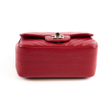 Chanel Caviar Chevron Mini Square Red - photo 4