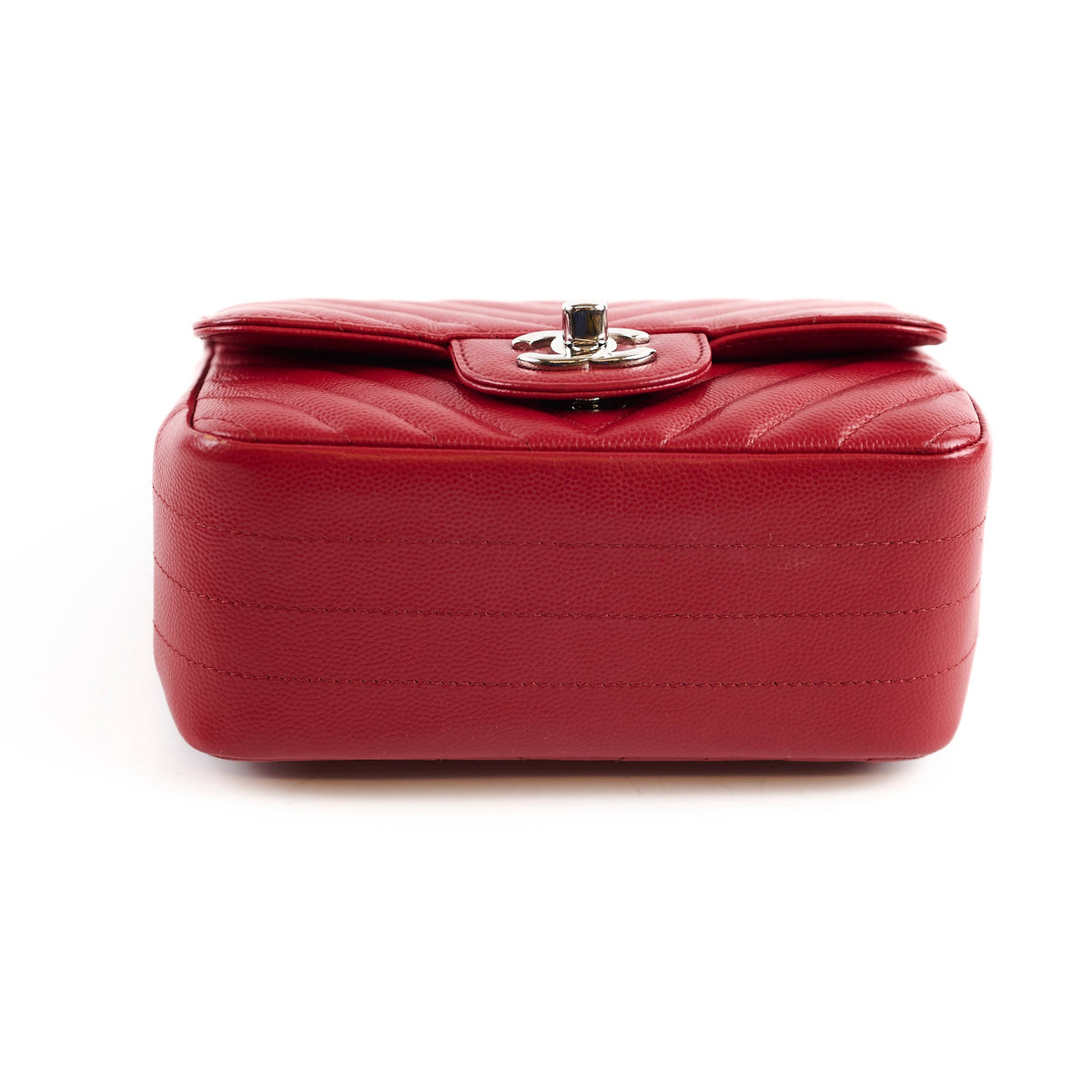 Chanel Caviar Chevron Mini Square Red - photo 5