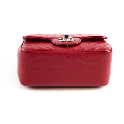 Chanel Caviar Chevron Mini Square Red - photo 5