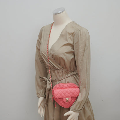 Chanel Heart Bag Large Lambskin Pink (Microchipped) - photo 11