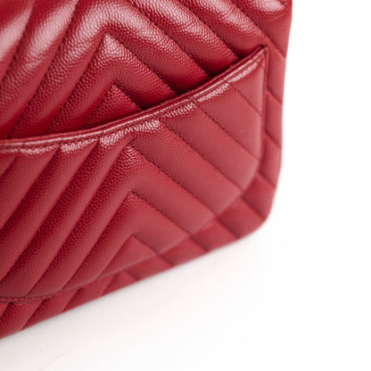 Chanel Caviar Chevron Mini Square Red - photo 6