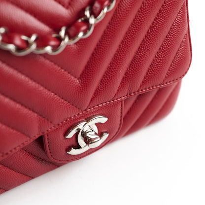 Chanel Caviar Chevron Mini Square Red - photo 11