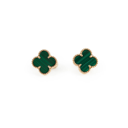 Van Cleef & Arpels Vintage Alhambra Malachite Earrings - photo 1