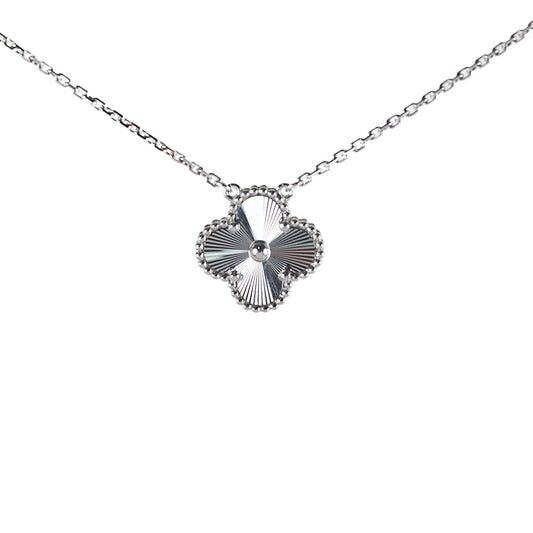 Van Cleef & Arpels Vintage Alhambra White Gold Guilloché Necklace - photo 1
