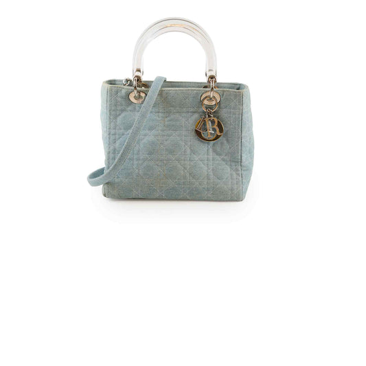 Christian Dior vintage Christian Dior Denim Cannage Lady Dior bag - photo 1