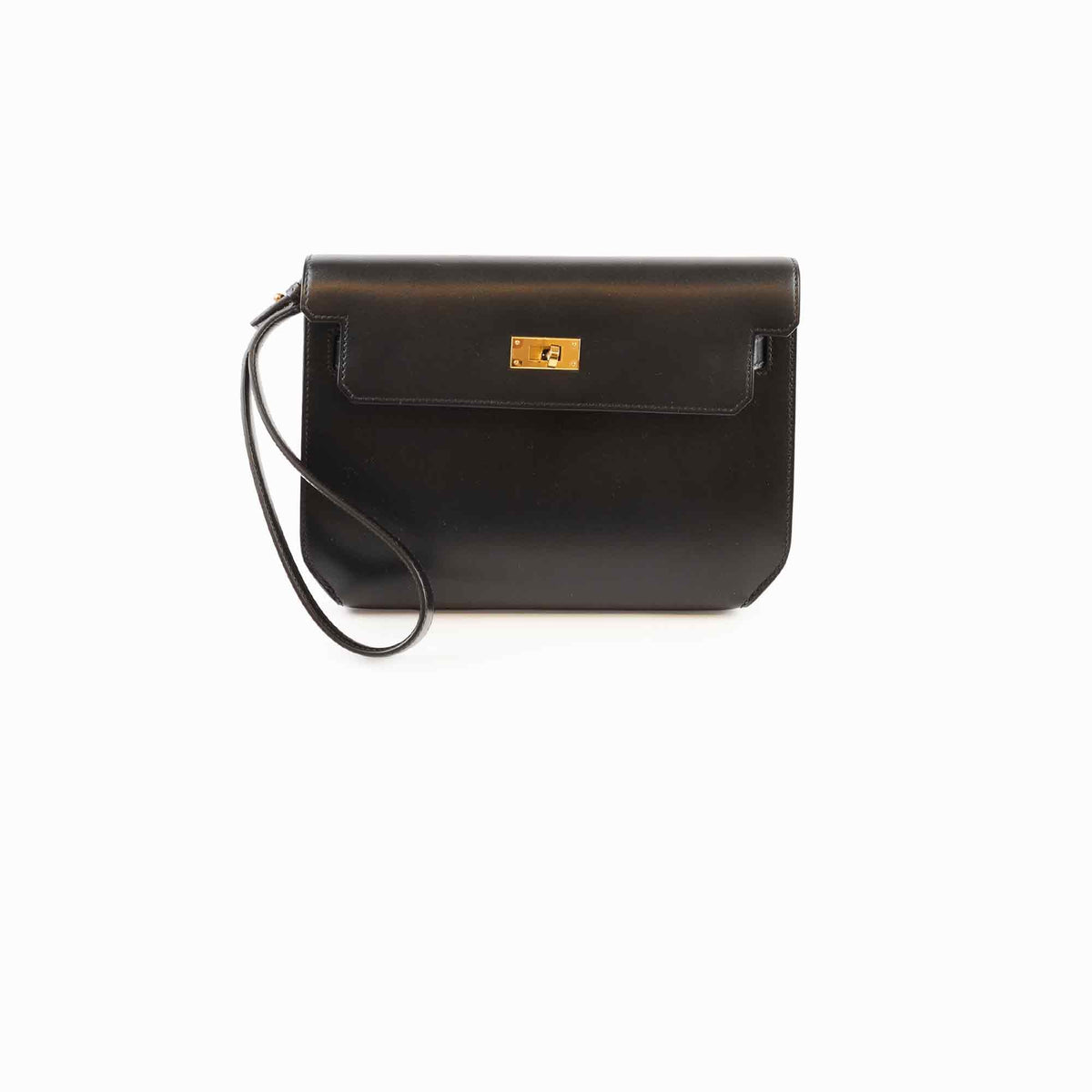 Hermes Kelly Depeches 25 Tadelakt Noir Black(U Stamp) - photo 1