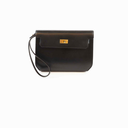Hermes Kelly Depeches 25 Tadelakt Noir Black(U Stamp) - photo 1