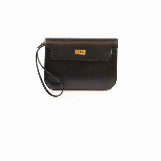Hermes Kelly Depeches 25 Tadelakt Noir Black(U Stamp) - photo 1