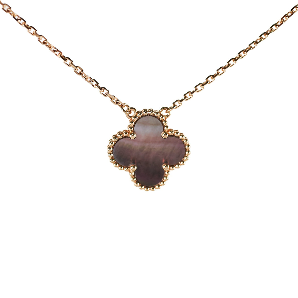 Van Cleef & Arpels Vintage Alhambra Grey Mother of Pearl Necklace - photo 1