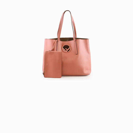 Fendi F Shopping Tote Salmon Pink - photo 1