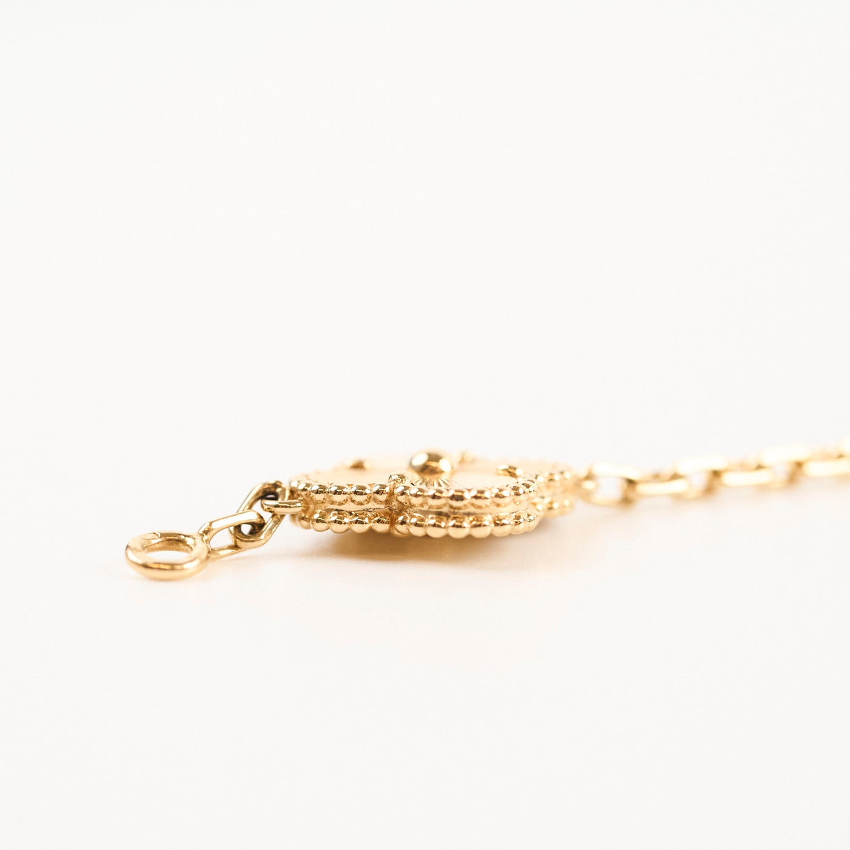 Van Cleef & Arpels Vintage Alhambra Yellow Gold Guilloche 5 Motifs Bracelet - photo 6