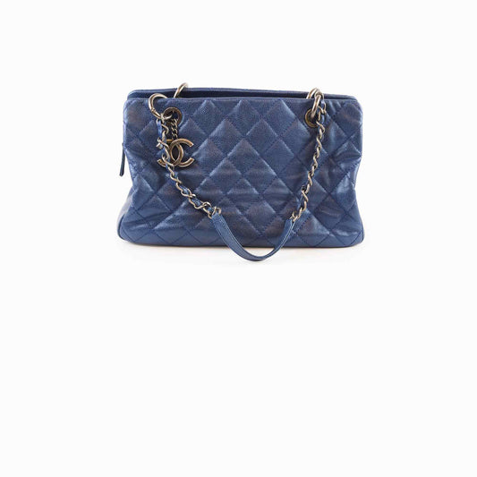 Chanel Chic Shopping Tote Caviar Blue - photo 1