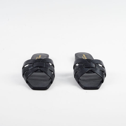 Saint Laurent Tribute Flat Sandal Black New - photo 2