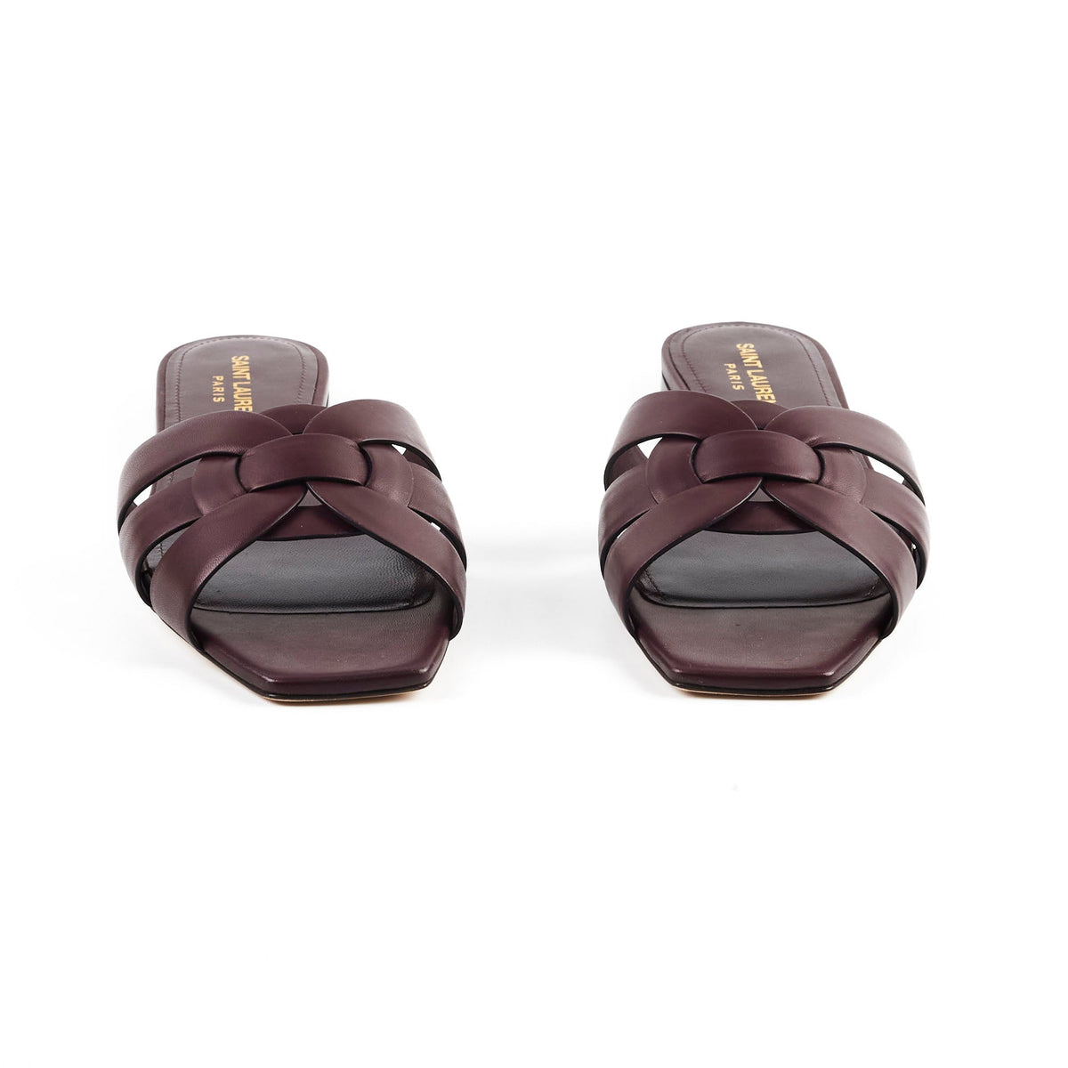 Saint Laurent Tribute Flat Sandal Burgundy New - photo 2