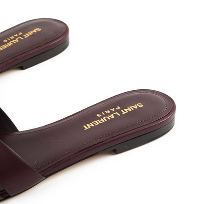 Saint Laurent Tribute Flat Sandal Burgundy New - photo 9