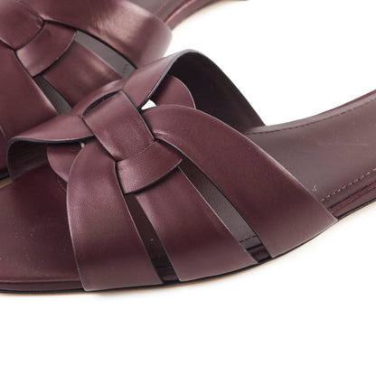 Saint Laurent Tribute Flat Sandal Burgundy New - photo 7