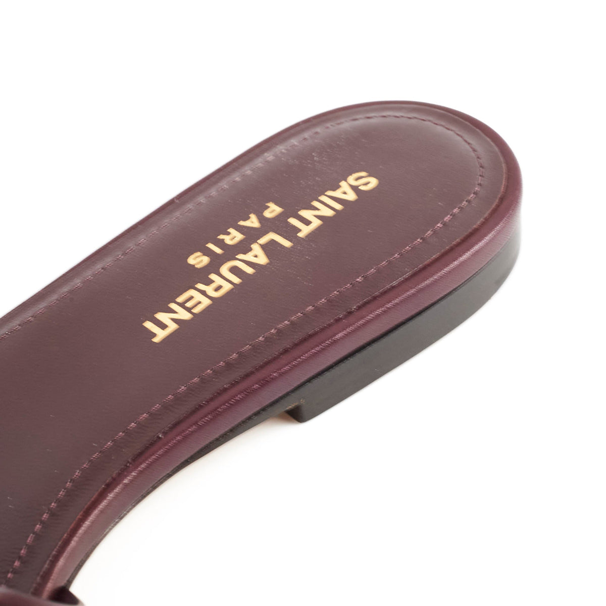 Saint Laurent Tribute Flat Sandal Burgundy New - photo 8