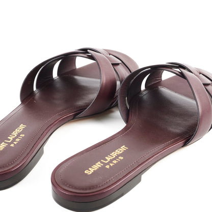 Saint Laurent Tribute Flat Sandal Burgundy New - photo 6