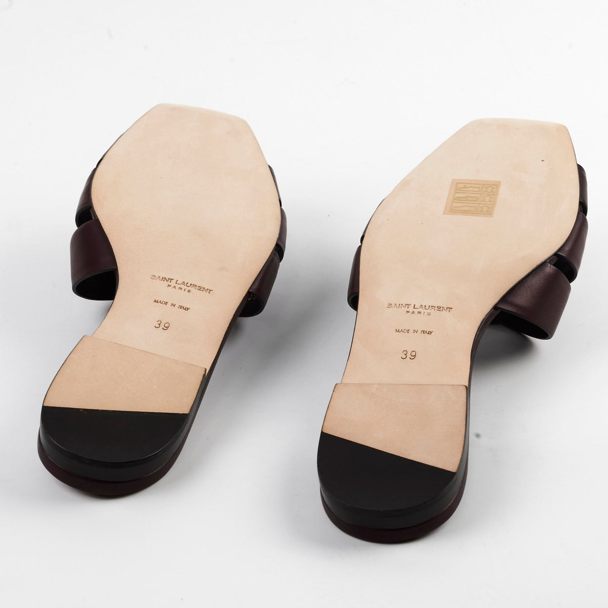 Saint Laurent Tribute Flat Sandal Burgundy New - photo 4