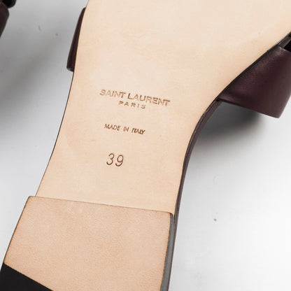 Saint Laurent Tribute Flat Sandal Burgundy New - photo 10