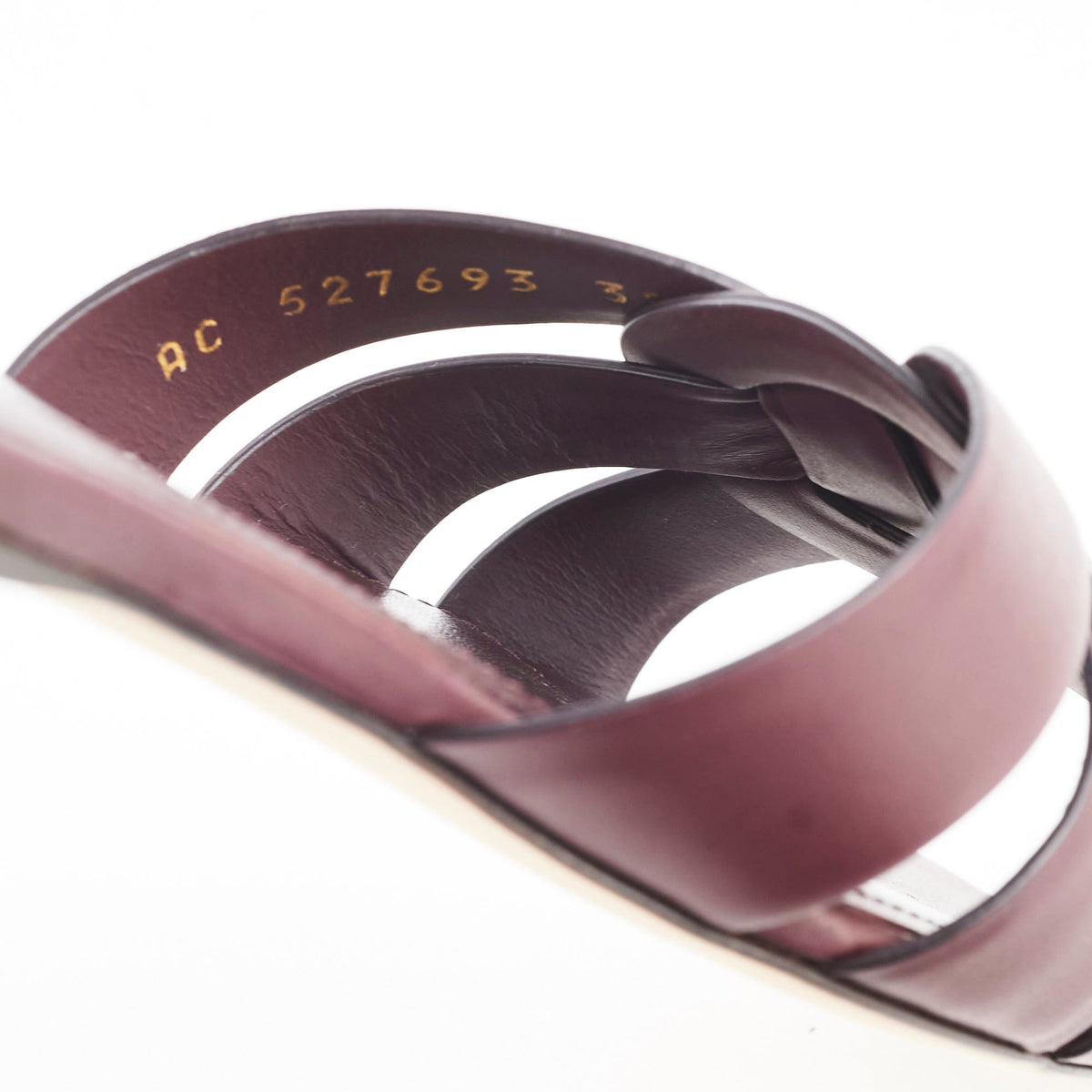 Saint Laurent Tribute Flat Sandal Burgundy New - photo 5