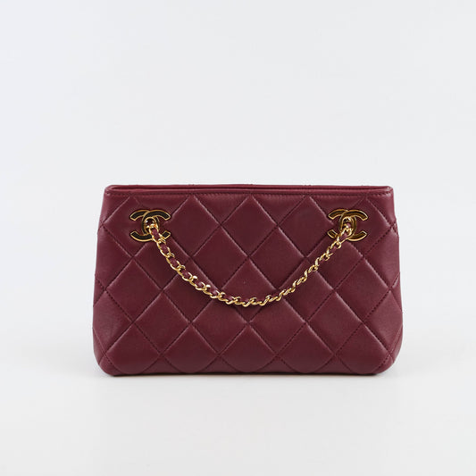 Chanel Mini Shopping Bag Dark Burgundy - photo 2