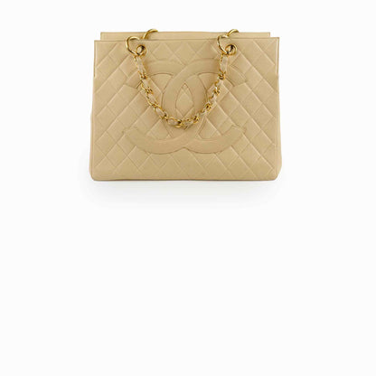 Chanel Vintage Grand Shopping Tote GST Beige Caviar - photo 1