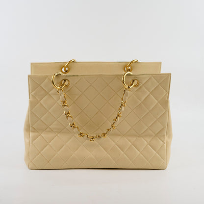 Chanel Vintage Grand Shopping Tote GST Beige Caviar - photo 2