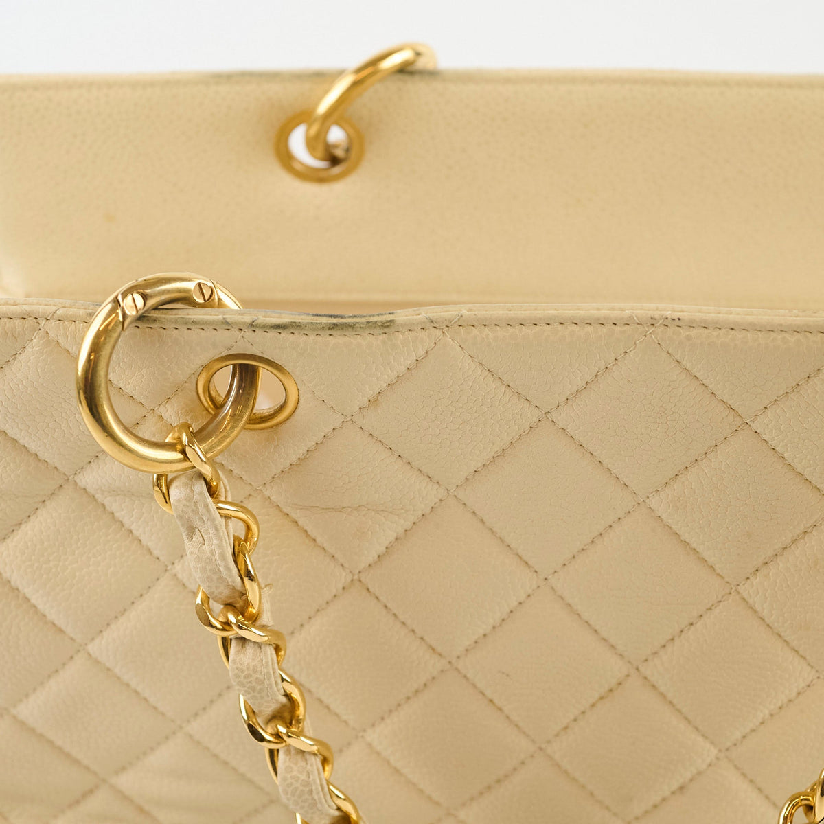 Chanel Vintage Grand Shopping Tote GST Beige Caviar - photo 4
