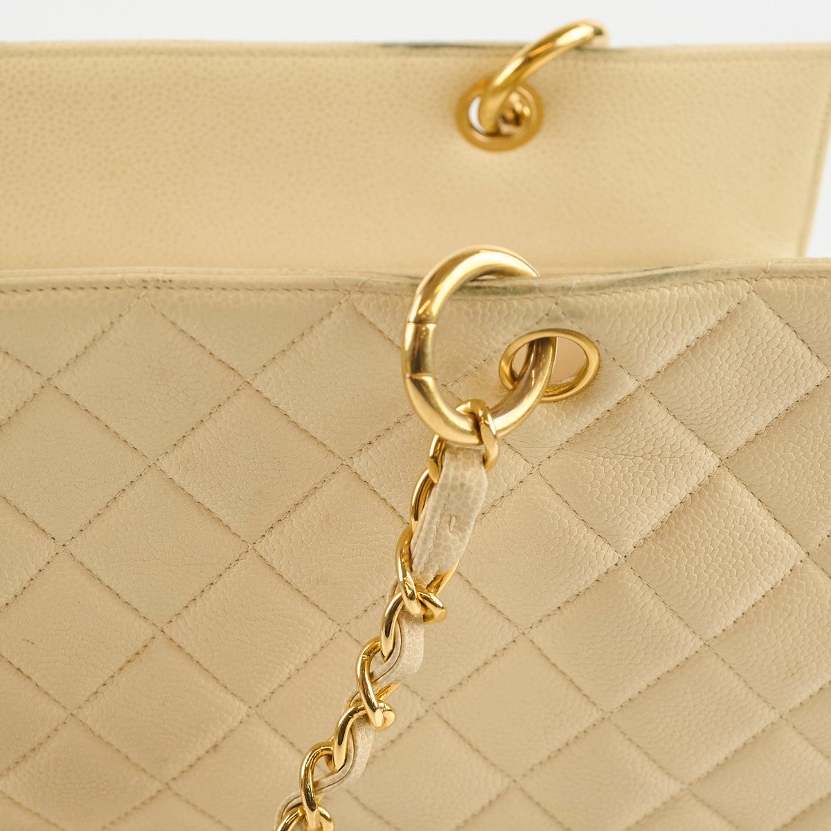Chanel Vintage Grand Shopping Tote GST Beige Caviar - photo 5