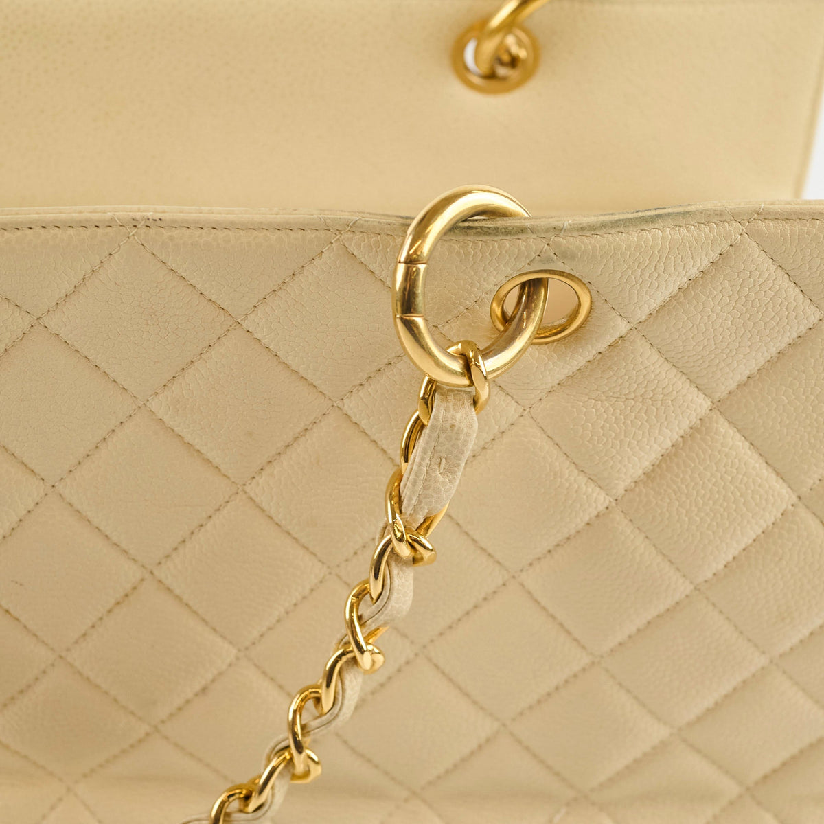 Chanel Vintage Grand Shopping Tote GST Beige Caviar - photo 6
