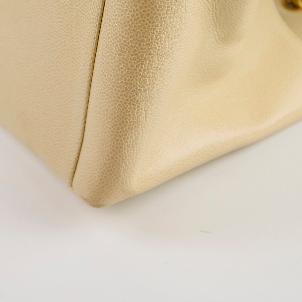 Chanel Vintage Grand Shopping Tote GST Beige Caviar - photo 17