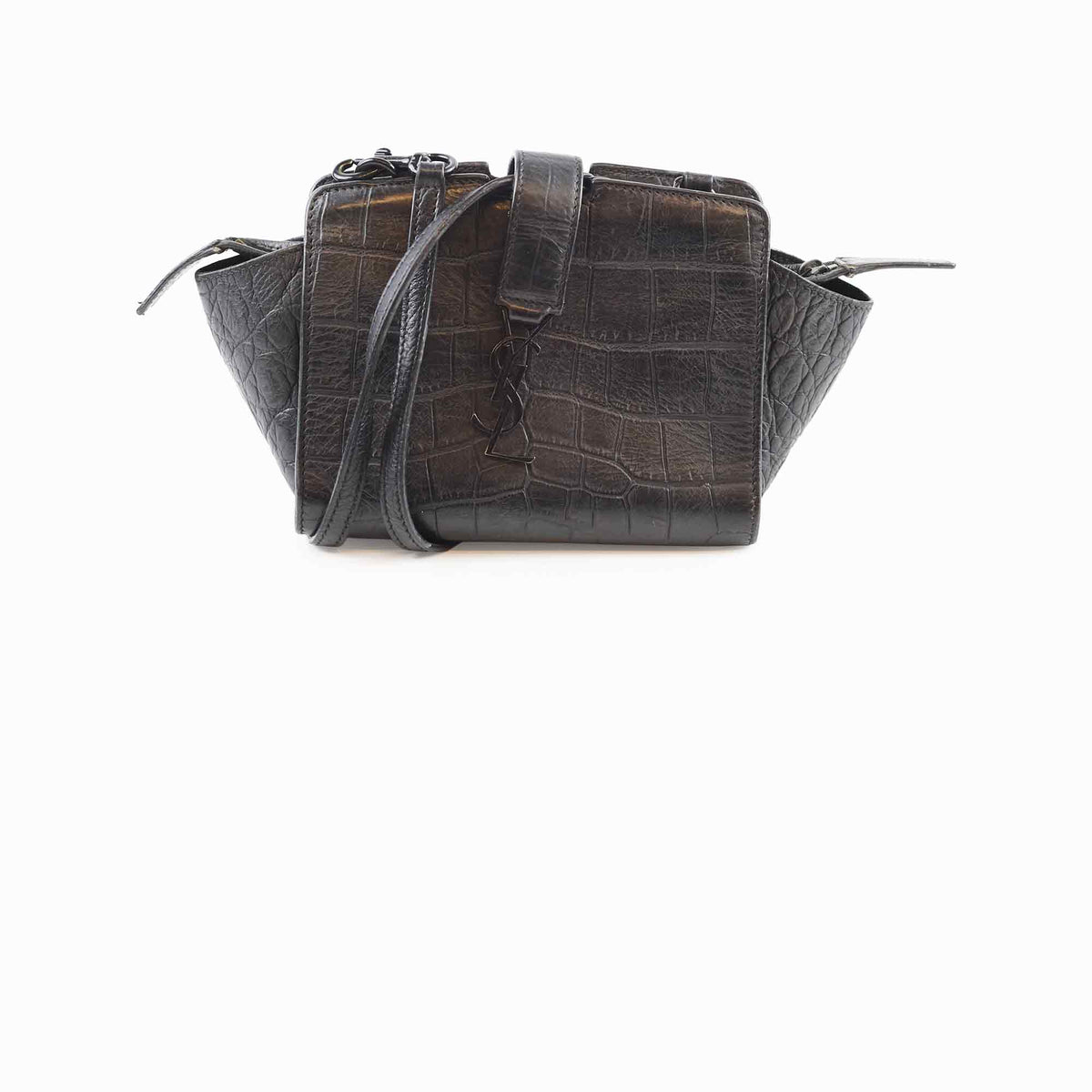 Saint Laurent Toy Cabas Croc Emboss Black - photo 1
