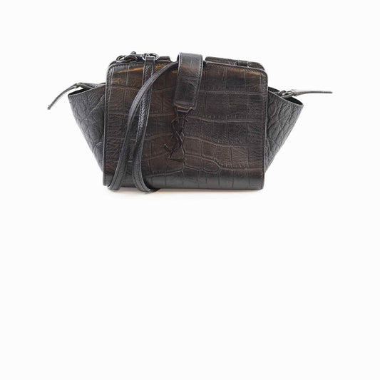 Saint Laurent Toy Cabas Croc Emboss Black - photo 1