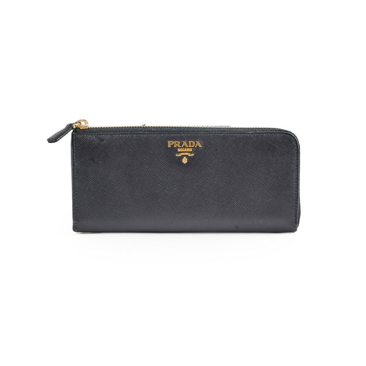 Prada Saffiano Long Wallet Black - photo 1