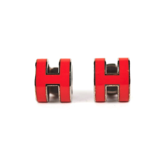 Hermes Mini Red Pop H Earrings - photo 1