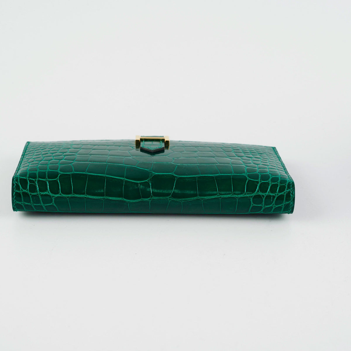 Hermes Bearn Alligator Emerald Wallet D Stamp - photo 3