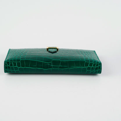Hermes Bearn Alligator Emerald Wallet D Stamp - photo 3