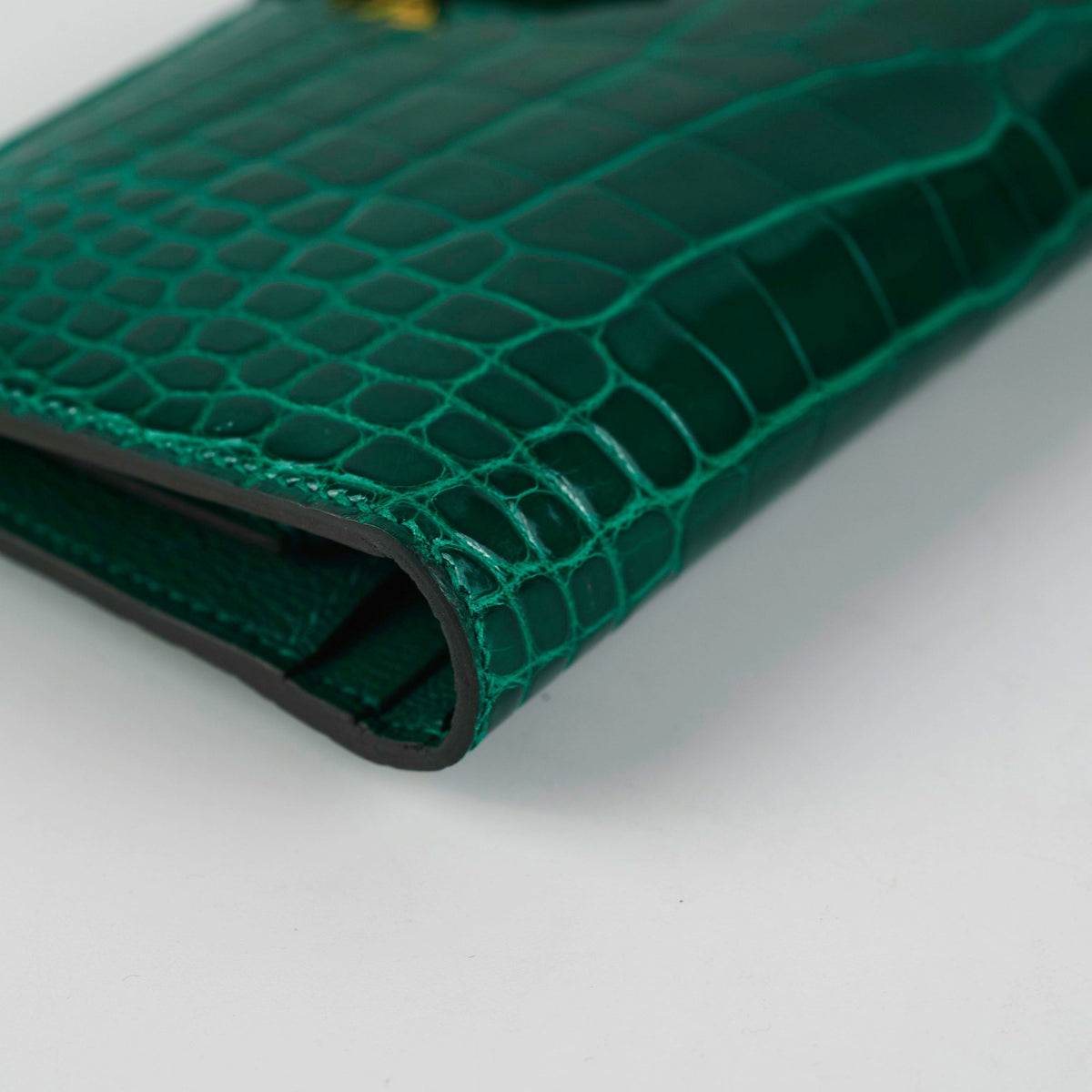 Hermes Bearn Alligator Emerald Wallet D Stamp - photo 7