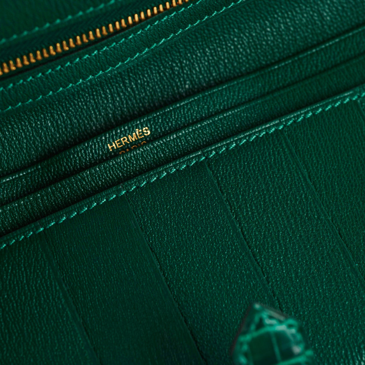 Hermes Bearn Alligator Emerald Wallet D Stamp - photo 6