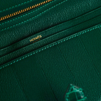 Hermes Bearn Alligator Emerald Wallet D Stamp - photo 6