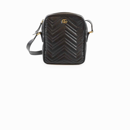 Gucci Medium Marmont Vertical Messenger Bag Black - photo 1