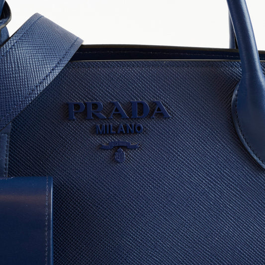 Prada Saffiano Cuir Tote Blue - photo 2