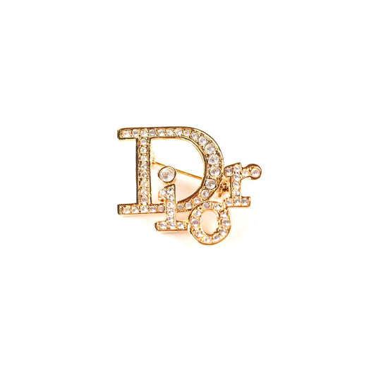 ITEM 5 - Christian Dior Logo Rhinestone Brooch Costume Jewellery - photo 1