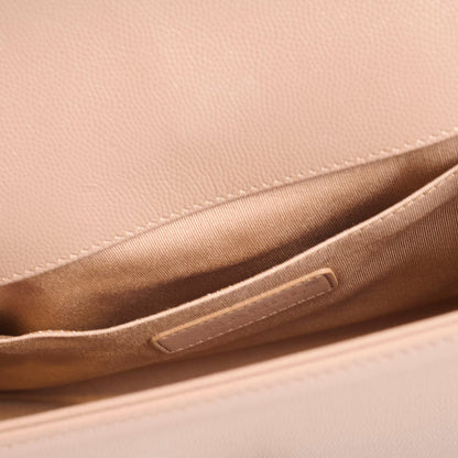 Chanel Old Medium Boy Chevron Taupe Latte Caviar - photo 5